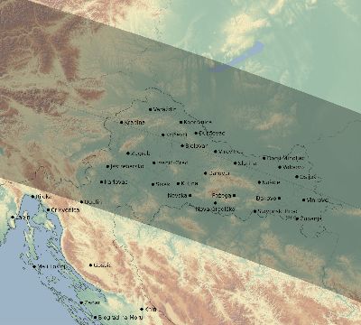 Map of the eclipse path across Croatia on 09/03/2081