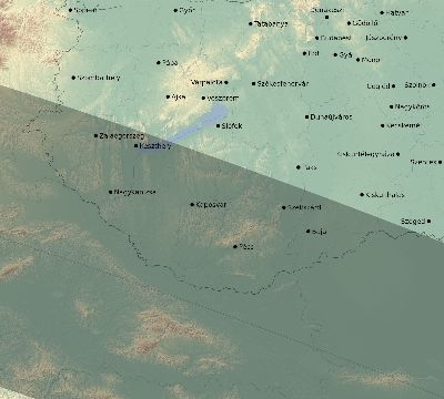 Map of the eclipse path across Hungary on 09/03/2081
