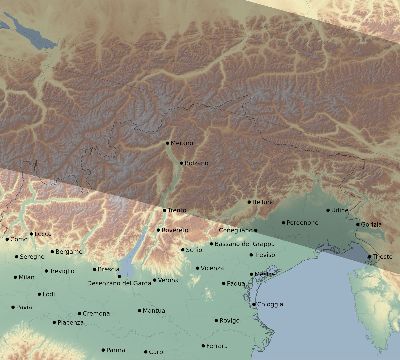 Map of the eclipse path across Italy on 09/03/2081