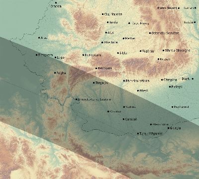 Map of the eclipse path across Romania on 09/03/2081