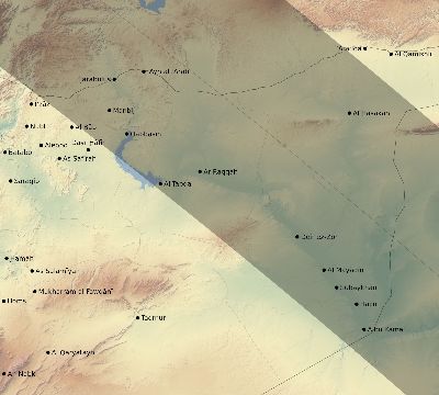 Map of the eclipse path across Syria on 09/03/2081