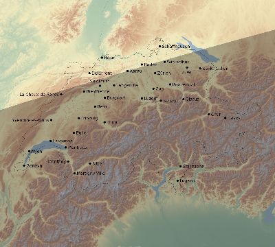 Map of the eclipse path across Switzerland on 02/27/2082