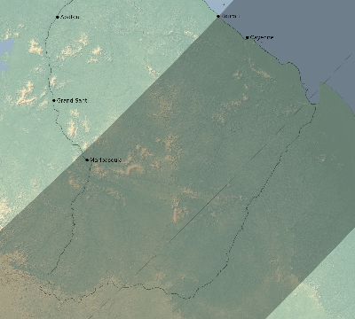 Map of the eclipse path across French Guiana on 02/27/2082
