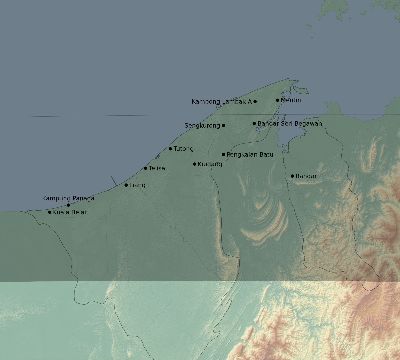 Map of the eclipse path across Brunei on 08/24/2082