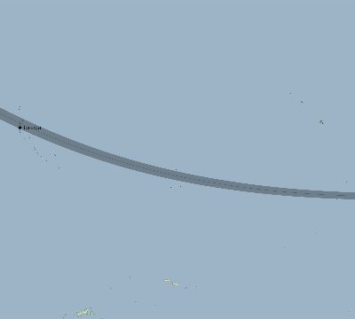 Map of the eclipse path across Kiribati on 10/04/2089