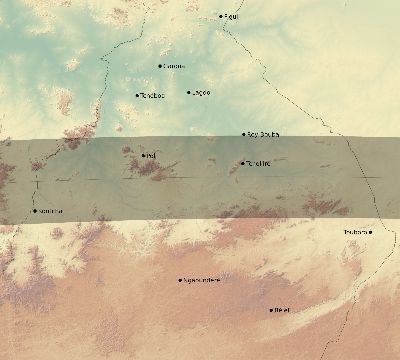 Map of the eclipse path across Cameroon on 08/03/2092
