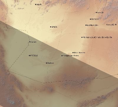 Map of the eclipse path across Afghanistan on 07/23/2093