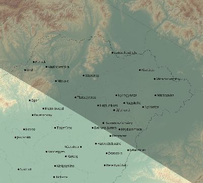 Map of the eclipse path across Hungary on 07/23/2093
