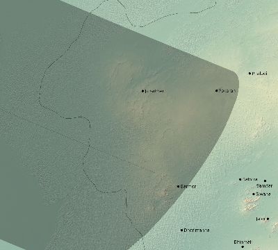 Map of the eclipse path across India on 07/23/2093