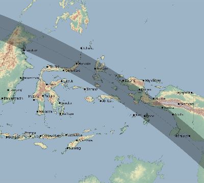 Map of the eclipse path across Indonesia on 11/15/2096