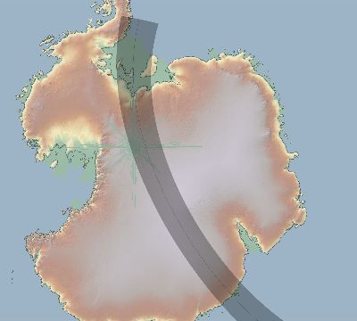 Map of the eclipse path across Antarctica on 11/04/2097