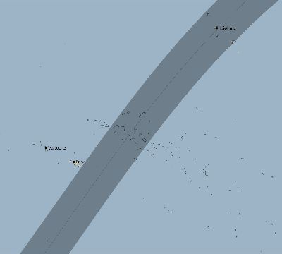 Map of the eclipse path across French Polynesia on 03/21/2099