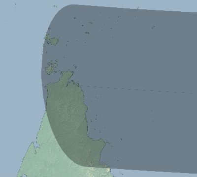 Map of the eclipse path across Australia on 03/10/2100