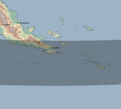 Map of the eclipse path across Papua New Guinea on 03/10/2100