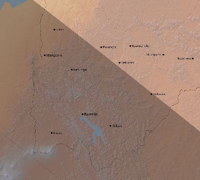 Map of the eclipse path across Uganda on 09/04/2100