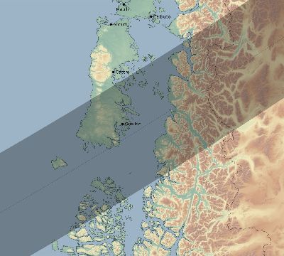 Map of the eclipse path across Chile on 01/08/2103