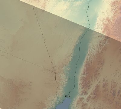 Map of the eclipse path across Israel on 07/04/2103