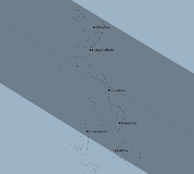 Map of the eclipse path across Maldives on 07/04/2103