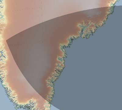 Map of the eclipse path across Greenland on 12/17/2104