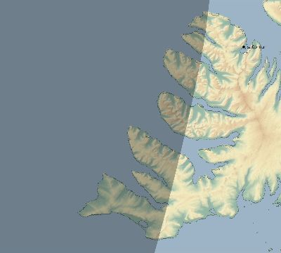Map of the eclipse path across Iceland on 12/17/2104