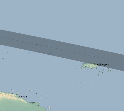 Map of the eclipse path across Papua New Guinea on 04/23/2107