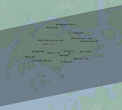 Map of the eclipse path across Singapore on 04/23/2107