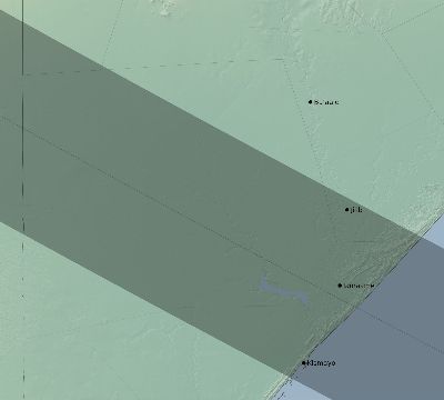 Map of the eclipse path across Somalia on 10/16/2107