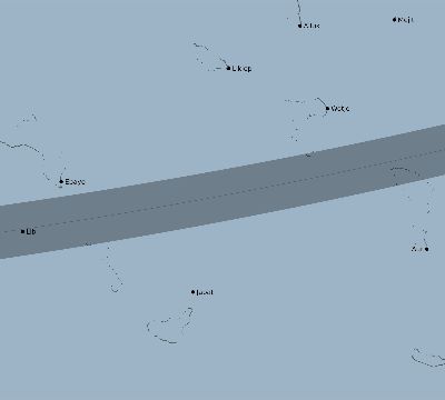 Map of the eclipse path across Marshall Islands on 02/18/2110