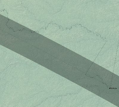 Map of the eclipse path across Colombia on 08/15/2110