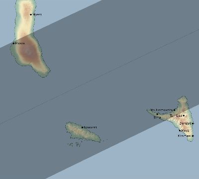Map of the eclipse path across Comoros on 02/08/2111