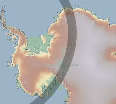 Map of the eclipse path across Antarctica on 01/29/2112