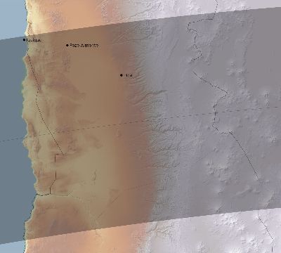 Map of the eclipse path across Chile on 06/13/2113