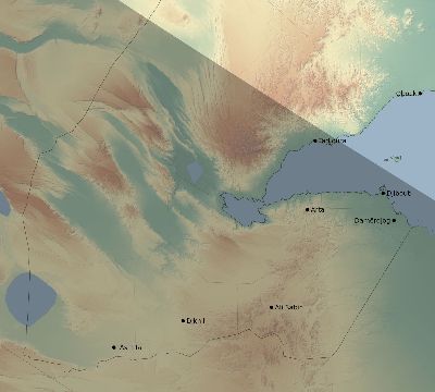 Map of the eclipse path across Djibouti on 12/08/2113