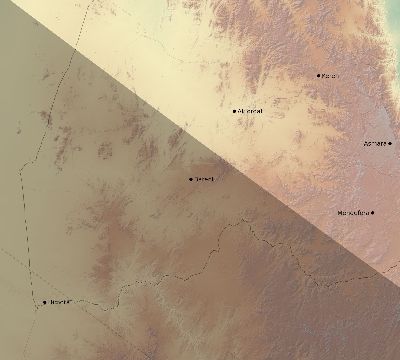 Map of the eclipse path across Eritrea on 12/08/2113