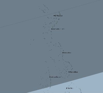 Map of the eclipse path across Maldives on 12/08/2113