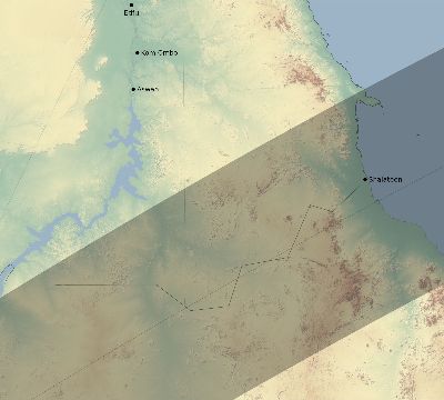 Map of the eclipse path across Egypt on 06/03/2114