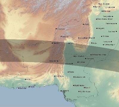 Map of the eclipse path across Pakistan on 06/03/2114