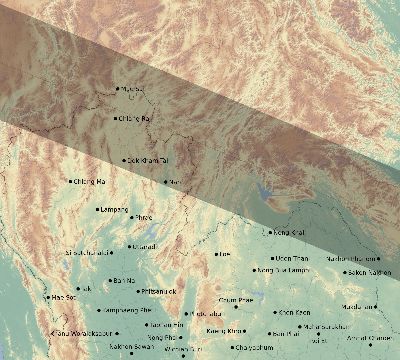 Map of the eclipse path across Thailand on 06/03/2114