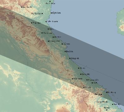 Map of the eclipse path across Vietnam on 06/03/2114
