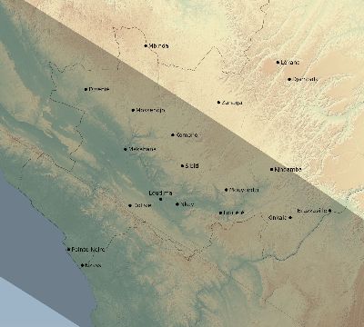 Map of the eclipse path across Republic of the Congo on 11/27/2114