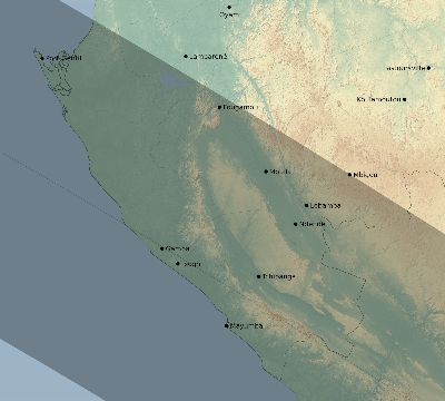 Map of the eclipse path across Gabon on 11/27/2114