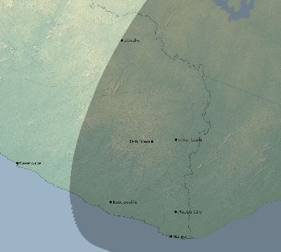 Map of the eclipse path across Liberia on 11/27/2114