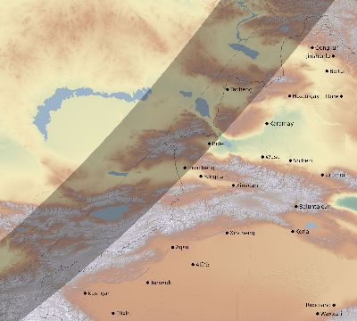 Map of the eclipse path across China on 05/24/2115