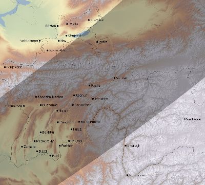 Map of the eclipse path across Tajikistan on 05/24/2115