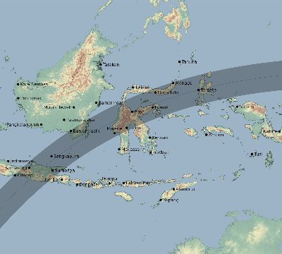 Map of the eclipse path across Indonesia on 04/02/2117