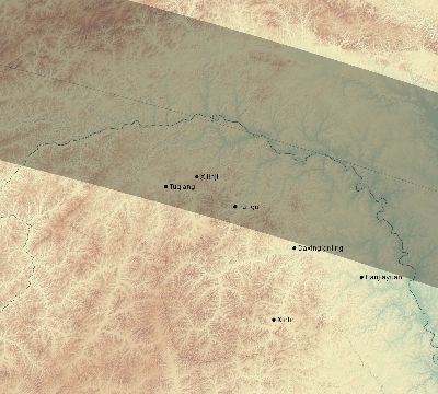 Map of the eclipse path across China on 09/26/2117