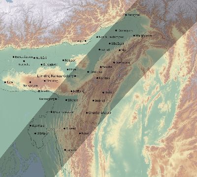 Map of the eclipse path across India on 03/22/2118