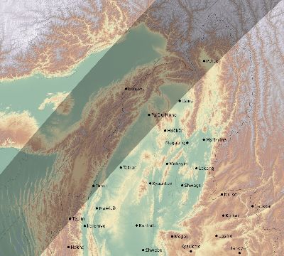 Map of the eclipse path across Myanmar on 03/22/2118