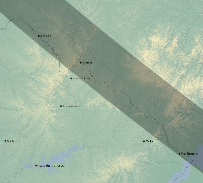 Map of the eclipse path across Uruguay on 09/15/2118