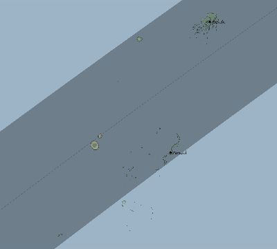 Map of the eclipse path across Tonga on 01/19/2121